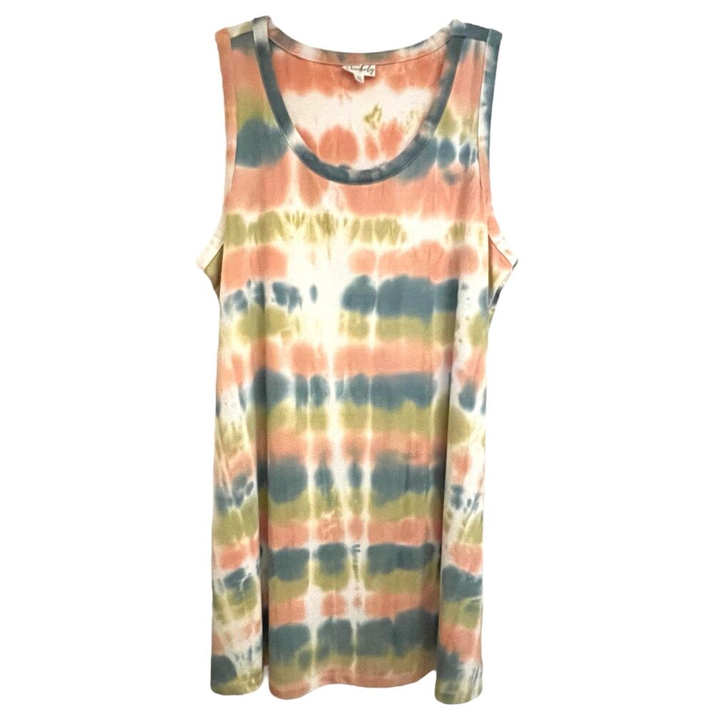 Wonderly Studio Women's Tank Dress Size 2X Tie-Died Stretch Knee Length NWOT